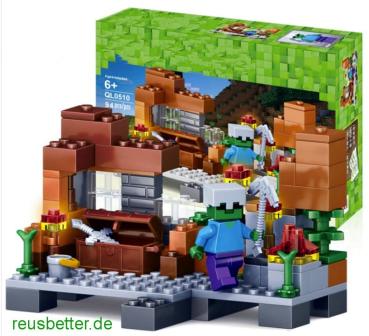 Baustein Serie Minecraft Motiv Zombie Minecraft  | kombinierbares SET 94 Stück