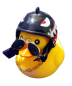 Preview: Biker Badeente mit Dämonen Helm und Brille ☠ Deko Entchen ☠ Auto - Bike ☠ Sammeln