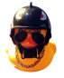 Preview: Biker Badeente mit Dämonen Helm und Brille ☠ Deko Entchen ☠ Auto - Bike ☠ Sammeln