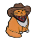 Preview: Cowboy Katze Metall Pin Brosche Anstecknadel Emaille Katze mit Hut