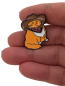 Preview: Cowboy Katze Metall Pin Brosche Anstecknadel Emaille Katze mit Hut