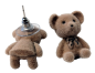 Preview: Ohrstecker Plüsch Bärchen - Ohrringe Plüschbärchen - Kragen Stecker Teddy  - Teddybär Flock