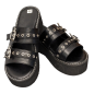 Preview: Damen Plateau Sandalen Gothic, Metall, Cosplay Nieten Feldermaus