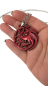 Preview: Game of Thrones Halskette mit großem Targaryen Drachen Anhänger Metallic Rot