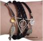 Preview: HARRY POTTER シ Leder Armband Infinity Schnatz シ Schwarz Silber