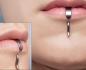 Preview: Labret 925 Sterling Silber Lippenpiercing Stecker Ring  S-Form Schlange 16g