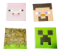 Preview: Motiv Minecraft Pins シ Ansteckbuttons シ Creeper, Schweinchen, Pixelblock, Steve シ Metall