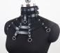 Preview: Unisex Halsband Collier Gothic - Szene - Harajuku D-Ringe PU Chockers 4 Reihig Schwarz