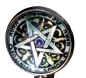 Preview: Pentagramm Spiritus Aura große Ohrstecker | Glas Cabochon | Edelstahl