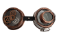 Preview: Steampunk Google Schweißerbrille Bronze Zahnräder Lupen Glas