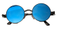 Preview: Steampunk Sonnenbrille Blaue Gläser ☣ Retro ☣ Gohtic ☣ Google Metall Brille