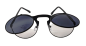 Preview: Vintage Steampunk Flip Sonnenbrille ☢  Retro Gothic Google Brille ☢ Schwarz