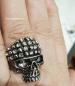 Preview: Biker - Skull - Totenkopf Ring | Kristall Stein Schädel Silberfarben