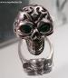 Preview: Totenkopf Skull Ring Kristall Augen Grün 2