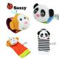 Preview: Baby Aktiv Spiel Armband Panda oder Äffchen mit Rassel von Sozzy