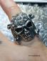 Preview: Totenkopf - Skull - Biker Ring mit Steinen - Silberfarben