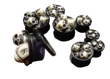 Tunnel Plugs Totenköpfe 3D - Skull - 5mm -18mm - schraub Tunnel