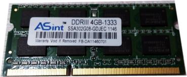 ASint Notebook Arbeitsspeicher 8 GB (2x4) Kit - 1333 | DDRIII | SSA302G08-GDJEC