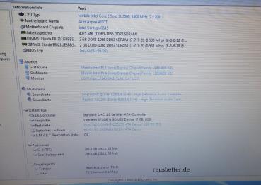 Acer Aspire Timeline 4810T Notebook | Intel Core 2 1400 MHz | 4 GB RAM | 320 GB HDD | HDMI | 14 Zoll