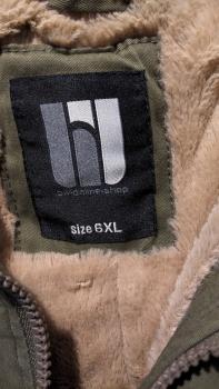 BW Fishtail Winterparka mit Futter und Kapuze oliv, Größe 6XL - 9516-Q1-21