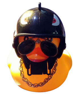 Biker Badeente mit Dämonen Helm und Brille ☠ Deko Entchen ☠ Auto - Bike ☠ Sammeln