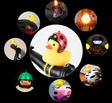 Biker Badeente mit Dämon Helm und Licht ☠ Deko Entchen ☠ Fahrrad - Bike ☠