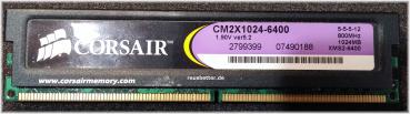 CORSAIR ►2 GB Kit - 2x1GB ►XMS2 DDR2 RAM ►PC Arbeitsspeicher