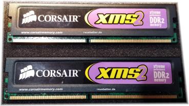 PC Arbeitsspeicher CORSAIR ►2 GB Kit - 2x1GB ►XMS2 DDR2 RAM ►PC RAM