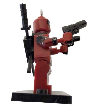 Deadpool LOZ Schlüsselanhänger Ψ Set mit Waffen Ψ Lego Motiv Handy Anhänger