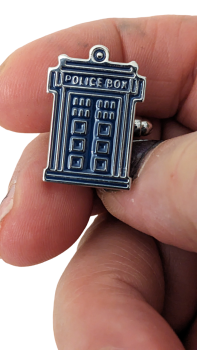 Doctor WHO ☂ Tardis Police Box ☂ Metall Manschettenknöpfe ☂ Blau Silber