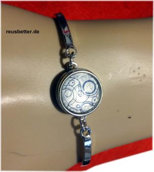 Doctor Who GALLIFREYAN | Time Lord | Snap Gliederarmband Silber | Cabochon Farbwahl