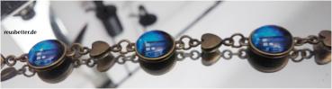 Doctor WHO ☛ Tardis Police Box ☛ Glas Cabochon ☛ Armband Bronze