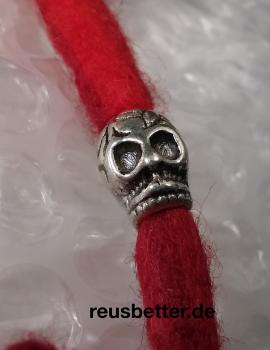 Haarschmuck Antik Silber Skull Bones Totenkopf | Bartschmuck | Dreadlocks Haarperle