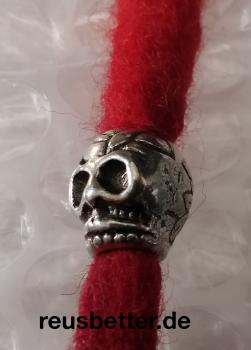 Haarschmuck Antik Silber Skull Bones Totenkopf | Bartschmuck | Dreadlocks Haarperle