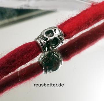 Haarschmuck Antik Silber Skull Bones Totenkopf | Bartschmuck | Dreadlocks Haarperle