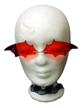 Fledermaus Vampir Sonnenbrille ☣ Gothic Brille ☣ Unisex ☣ ROT