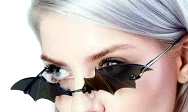 Fledermaus Vampir Sonnenbrille ☣ Gothic Brille ☣ Unisex ☣ Schwarz