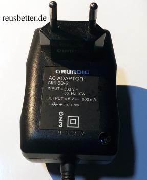 Grundig AC Adaptor NR 60-2 | 6V 600mA Netzteil