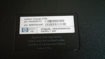 HP Compaq 6735s Notebook | AMD Athlon 2.00 GHz -15.4 Zoll