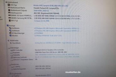 HP Compaq 6735s Notebook ☛ AMD Sempron SI-40 ☛ 2,16 GHz -15.4 Zoll