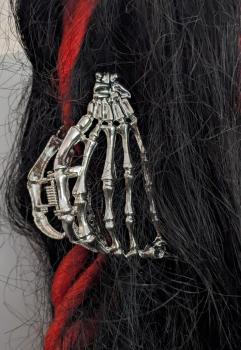 Haarclip Skeletthand Metall Haar Accessoires Silber Gothic Haarspange