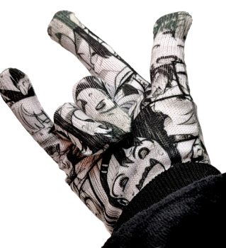 Handschuhe Manga Ahegao Motiv ❖ Manga Print ❖ Winterhandschuhe Cosplay ❖ Kostüm Handschuhe