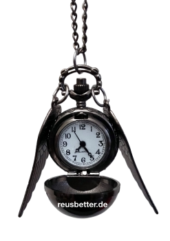 Harry Potter ☛ Snitch Quidditch ☛ Kette mit Uhr ☛ Goldener Schnatz ☛ Metall - Silber
