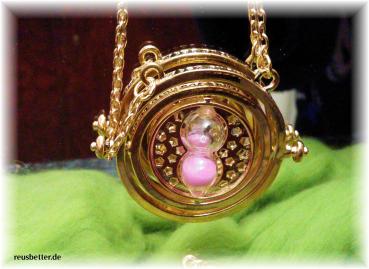 Harry Potter✐ Hermines Zeitumkehrer ✐ Rosa ✐ Zeitwandler Halskette Sanduhr