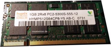 Hynix Notebook Arbeitsspeicher 1GB | PC2-5300S-555-12 | HYMP512S64CP8-Y5 | 0731