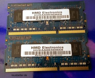 Hynix 4 GB 2x2GB KIT Notebook Speicher RAM PC3-10600S-9-10-B1 | DDR3