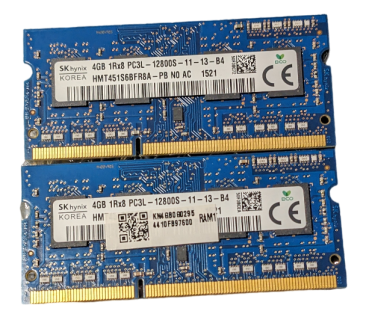 Hynix 8GB (2x4GB) KIt 1Rx8 PC3L-12800S-11-12-B4 SO DIMM DDR3 Notebook Arbeitsspeicher