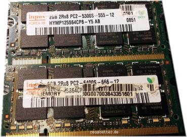 Hynix 4GB Notebook RAM (2x2GB) | 2Rx8 PC2-5300S-555-12