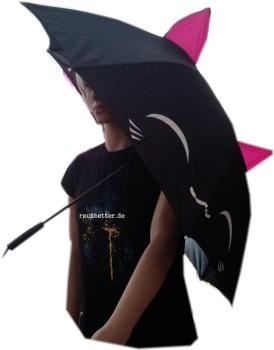 Regenschirm Panda Bär mit Ohren | Kawaii  | Stockschirm 72 cm Lang | Ausgefallene Regenschirme