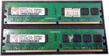Kingston PC Arbeitsspeicher ☑️  2x1GB ☑️  KVR800D2N5K2/2G CL5 ☑️ PC RAM